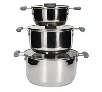 COOK CONCEPT Ensemble de Cuisson en Inox 3 Pièces Induction Argenté
