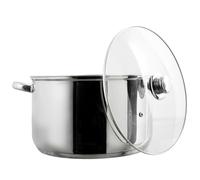 COOK CONCEPT Faitout en Métal Couvercle Verre 10 L Tous Feux Argent | Métal robuste, couvercle en verre, contenance 10 L, tous feux dont induction, soupes ragoûts, design élégant, argent