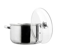 Cook Concept - Faitout KC0004 7 L Inox, couvercle verre, compatible tous feux & four - Argent