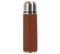 COOK CONCEPT - KA0374, Bouteille Isotherme 50 cl en INOX, Design élégant en Simili Peau, Conçue pour Le Bureau et Les Sorties, maintient Vos Boissons à température, Marron