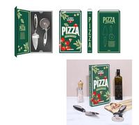 Cook Concept - KA0686 - Coffret Ustensiles de Préparation de Pizza - Roulette Tranchante et Spatule à Pizza en Acier Inoxydable - Idéal pour Déguster Vos Pizzas à La Maison - Métal - Standard