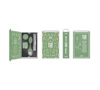 COOK CONCEPT - KA0688 - Coffret de Préparation de Thé Élégant avec Pince à Thé et Infuseur en Silicone - Accessoires Pratiques pour Amateurs de Thé en Vrac - Acier Inoxydable - Vert - Taille Unique