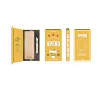 Coffret Apéro "Livre" 32cm Jaune