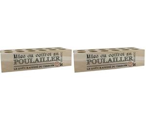 COOK CONCEPT - KA3254 Boîte à Œufs en Bois de Pauwlonia - 12 Cavités pour Conservation - Design Élégant et Pratique - Conçu pour Cuisine - Marron Noir (Lot de 2)
