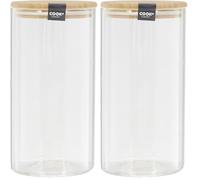 COOK CONCEPT - Ka4371 - Bocal en Verre et Bambou 1.2 L Cuisine Conservation Bocal (Lot de 2)