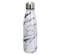 COOK CONCEPT - KA4642 Bouteille Isotherme Marbrée Réutilisable 50 onservation 6h Chaud, 18h Froid - Inox - Dimensions 6.5 x 25.5 x 6.5 cm - Blanc, Gris
