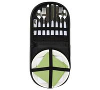 COOK CONCEPT - KA4789, Accessoire à Pique-Nique pour 2 Personnes, Lunch Box Pratique et Élégante, Conçu pour Emporter, Dimensions 24x24x4cm, Couleurs Kaki, Blanc, Vert