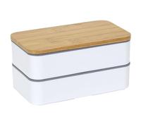 COOK CONCEPT - KA4820, Lunch Box 2 Niveaux avec Bande Élastique, Pratique et Facile d'entretien, Conçue pour Emporter, Dimensions 18.5x10.5x9.7 cm, Fleurie