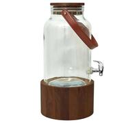 COOK CONCEPT - KA6256, Fontaine à boisson en verre avec support bois et robinet de service, Conçue pour toute la famille, Conçue pour vos boissons rafraîchissantes - 6L