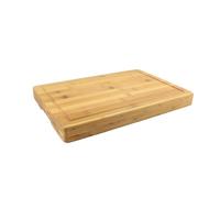 COOK CONCEPT - KD3239, Billot de découpe en bambou épais avec 2 poignées latérales, Conçu pour la préparation de viandes, dimensions 39 x 28,20 x 3,70 cm, marron