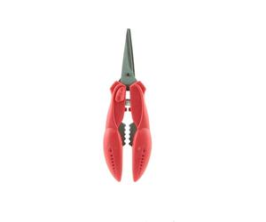 COOK CONCEPT - KD3246 Pince à Crustacés Ergonomique en INOX et PP - Conçu pour Déguster Fruits de Mer - Dimensions 17,80 x 5,50 x 2 cm - Couleur Rouge