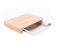 COOK CONCEPT - KD3275 Planche À Découper Avec Tiroir Intégré - Bambou et Inox - Pratique et Fonctionnelle Pour Cuisine - Dimensions 38.5 x 26.5 x 5 cm - Couleur Bois