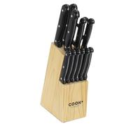 COOK CONCEPT - KD32931 Bloc de 11 Couteaux de Cuisine avec Ciseaux - Design Élégant et Polyvalent - Tranchant Facile d'entretien - Taille Standard - Couleur Noir