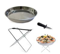 COOK CONCEPT - KU6102 Plateau À Fruits de Mer En Acier Inoxydable Avec Support Pliable et Couteau À Huîtres - Conçu Pour Fêtes - Ø37 cm - Couleurs Gris et Noir