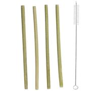 COOK CONCEPT - KV7271 Paille en Bambou Réutilisable pour Cocktails - Conçu pour Boissons et Smoothies - 4 Pièces avec Goupillon de Nettoyage - Longueur 22 cm - Taille Unique - Naturel