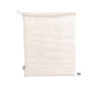 Cook concept lot 2 sacs coton fruits légumes - Beige