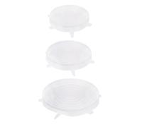 Cook Concept - Couvercles silicone flexibles - Réutilisables - Lot x3 Ø14,5/16,5/20,5cm