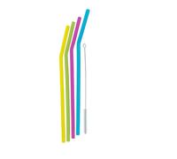 COOK CONCEPT Lot de 4 Pailles en Silicone Réutilisables Colorées
