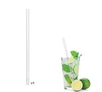 COOK CONCEPT Lot de 4 Pailles en Verre Réutilisables avec Goupillon