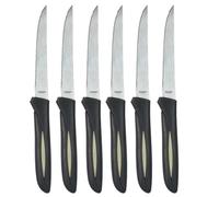 COOK CONCEPT Lot de 6 Couteaux à Steak INOX Lame Dentelée 23 cm Argenté | Lot de 6, acier inoxydable, lame dentelée, découpe des viandes, design moderne ergonomique, format 23 cm, table, argenté