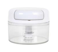 COOK CONCEPT Mini Hachoir Manuel Lames en Acier Inoxydable Compact Blanc | Lames acier inoxydable, hachoir manuel, compact, petits espaces, herbes légumes fruits, corde de traction, blanc transparent