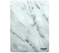 COOK CONCEPT Planche à Découper en Verre Trempé Effet Marbre 40x30 cm Gris | Verre trempé, effet marbre, planche à découper, format 40x30 cm, découpe facile, hygiénique, lave-vaisselle, gris et blanc