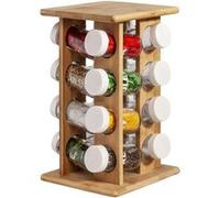 Cook Concept Présentoir à épices rotatif en bambou 16 pots en verre Marron