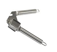 COOK CONCEPT Presse-Ail Manuel en INOX avec Décapsuleur Argenté | Inox, presse-ail manuel, décapsuleur intégré, multifonction, ergonomique, entretien facile, cuisine, argenté