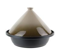 COOK CONCEPT - Tajine en Fonte d'Aluminium Ronde Antiadhésif - Compatible Induction - Conçu pour Cuisson Lente - Plat de Cuisson Pratique - 30 cm - Taupe
