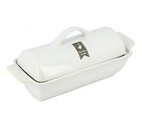 COOK CONCEPT Terrine à Foie Gras Médaillon en Grès 26 cm Blanc | Grès cérame, terrine à foie gras, forme médaillon, cuisson et service, design élégant, entretien facile, blanc, 26 cm