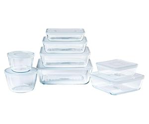 Cook & Freeze Plat à four avec couvercle - Set de 8 pièces - Verre - Pyrex