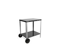 Cook’in Garden - Desserte Media 70, Chariot avec Plan de Travail Mobile et Roues Renforcées, Meuble Extérieur Idéal Jardin ou Terrasse, Support Idéal pour Plancha ou Barbecue, Noir/Gris