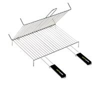 Cook’in Garden - Grille à Pied Double, 1 Poignée, Dimensions 60 × 40 cm, Résistante aux Flammes et Hautes Températures, Manche Soft Touch Confortable, Grille Compatible Multi-Marques