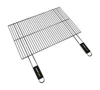 Cook’in Garden - Grille Simple en Acier Chromé 60 × 40 cm, Résistante aux Flammes et Hautes Températures, Manches Soft Touch Pratiques, Grille Barbecue Extérieur Compatible Multi-Marques