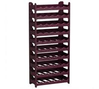 CookandSupply x TheWV Cave à Vin Plastique Modulaire Empilable, Casier Bouteilles Effet Cuir Martelé, 6 Bouteilles par Module, Étagère Range Bouteilles Gain de Place - Rouge Bourgogne, 60