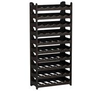 CookandSupply x TheWV Cave à Vin Plastique Modulaire Empilable, Casier Bouteilles Effet Cuir Martelé, 6 Bouteilles par Module, Étagère Range Bouteilles Gain de Place - Noir, 60