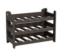 CookandSupply x TheWV Cave à Vin Plastique Modulaire Empilable, Casier Bouteilles Effet Cuir Martelé, 6 Bouteilles par Module, Étagère Range Bouteilles Gain de Place - Marron Corten, 18