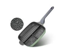 COOKER KING Limestone Bamboo Series Poêle à frire anti-adhésive à 3 compartiments toutes surfaces