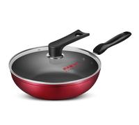 COOKER KING poêle à frire et wok polyvalent antiadhésif, petite sauteuse antiadhésive à fond plat, sans fumée d'huile, compatible gaz et induction, 28cm