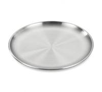 CookiBlend Assiettes plates rondes en acier inoxydable de 23 cm de diamètre, style classique moderne, 14/17/20/23/26 cm