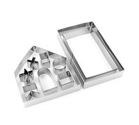 Cookie Cutter En Acier Inoxydable House House Moules À Biscuits Diy Biscuit Baking Tools 10pcs, Kit De Maison À Biscuits, Coupe-biscuits À La Maison En Pain D'épice, Moule De Maison En Pain D'épice,