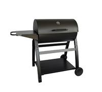 Cook'in Garden - Barbecue à charbon VULKO - grille/plancha - 10 personnes | Cuisson modulable, 3 grilles et 1 plancha en fonte émaillée, Surface 68 x 41,5 cm, Thermomètre intégré, Tablette latérale