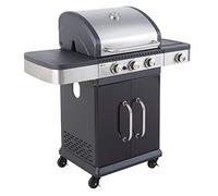 Cook’in Garden - Barbecue Gaz Fidgi 3, 3 Brûleurs Inox, Grill et Plancha, Capot avec Thermomètre, Cuve en Acier, Allumage Piezo, Idéal 10 Personnes, Idéal Terrasse Extérieur Jardin
