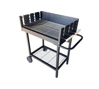 Cook'in Garden - Barbecue Charbon de Bois sur Roues SERENA, Surface de Cuisson XXL, Grilles positionnables à différents Niveaux, Tablette Inférieure, Cuve en Acier