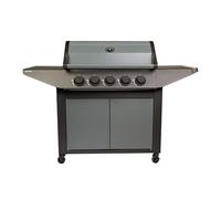 Cook'in Garden - Barbecue Gaz BURN 80 PREMIUM, 5 Brûleurs, Fonction Grill et Plancha, Récupérateur de Graisse Amovible, Thermomètre Intégré, 14kW, Idéal 12 Personnes, Pour Terrasse Extérieur Jardin