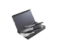 Cook'in Garden – Coffret ustensiles aimantés 3 pièces en inox manches Soft Touch Barbecue et Plancha