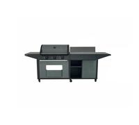 Cook'in Garden - Cuisine Extérieure BURN 3B - Barbecue Gaz avec Desserte | 3 Brûleurs, Thermomètre Intégré, Rangement Supplémentaire, Structure en Acier, Idéal pour 10 convives
