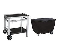 Cook'in Garden - Desserte de jardin Media M pour barbecue/plancha/plan de travail - L 93,5 × l 67 × H 80,5 cm & Housse de Protection pour Plancha à Poser/Desserte - L 125 cm x P 60 cm x H 80 cm
