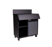 Cook'in garden - Module desserte Burn pour Cuisine extérieur | Compatible Barbecue et Evier, Meuble sur Roulettes Facile à Déplacer, Grand Espace de Rangement, Acier Époxy