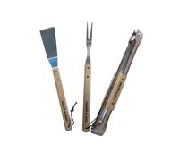 Kit 3 accessoires barbecue : pince + fourchette + spatule inox et bois Cook'In Garden